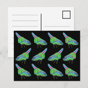 Cartão postal (padrão preto) - Treehopper de Carva