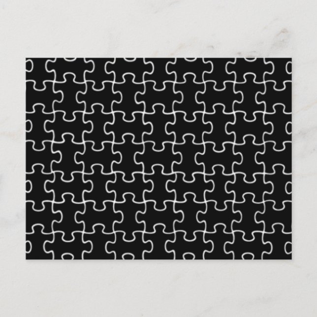 Cartão Postal padrão quebra-cabeça preto (Frente)