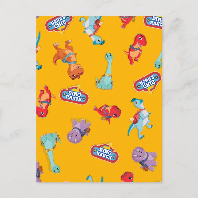 Cartão Postal Padrão Ranch Dino em Amarelo (Frente)