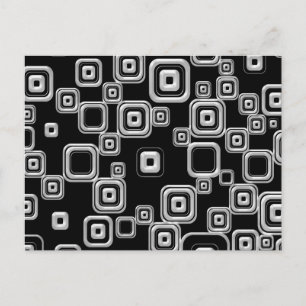 Cartão Postal Padrão Retrô Preto e Branco Divertido