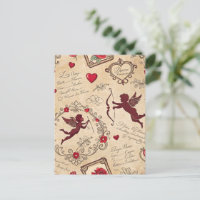 Padrão Romântico de Cupido Vintage (2)