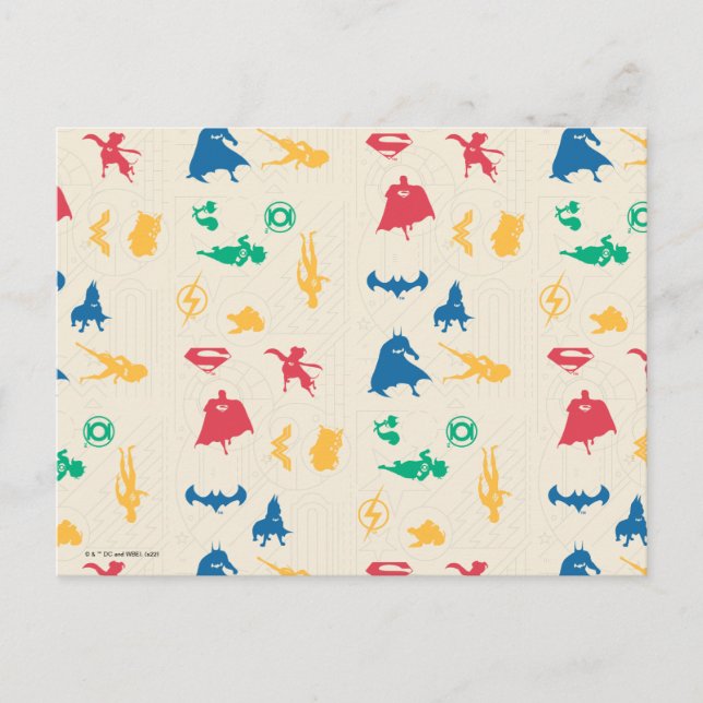 Cartão Postal Padrão Silhouette da Liga Super-Animais e Justiça (Frente)