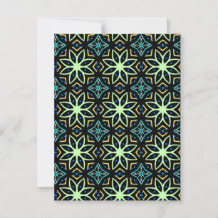 Cartão Postal Padrão Simétrico Floral Invisível