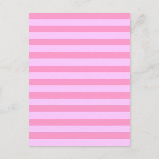 Cartão Postal Padrão Simples Moderno de Stripe Rosa Rosa (Frente)