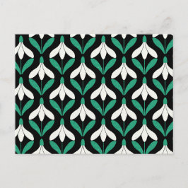 Cartão Postal Padrão Snowdrop Retro Scandi Meados do Século Mode