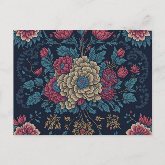 Cartão Postal Padrão tradicional de bordado mexicano (Frente)