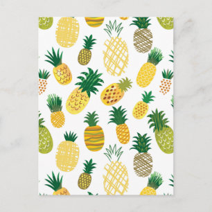 Cartão Postal Padrão Trendy Pineapple