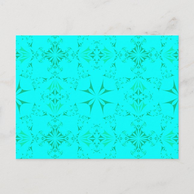 Cartão Postal Padrão Tribal bonito Aqua Turquoise Bohemian (Frente)