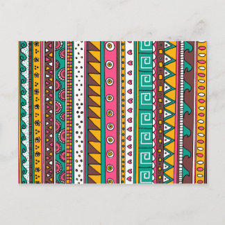 Cartão Postal Padrão tribal colorido