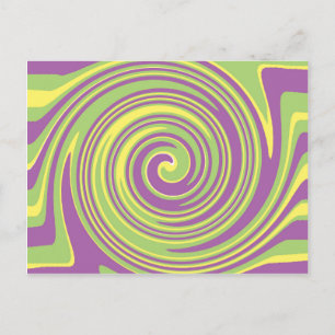 Cartão Postal Padrão verde amarelo e roxo