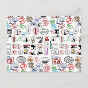 Cartão Postal Padrão viagem Stamps