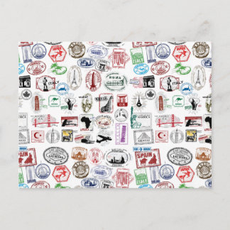 Cartão Postal Padrão viagem Stamps