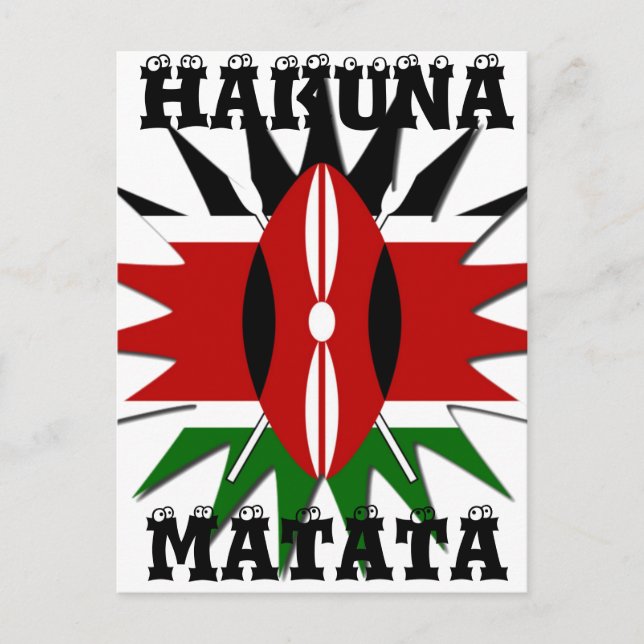 Cartão Postal Padrão Vibrante da Bandeira do Quênia: Uma Arte de (Frente)