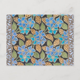 Cartão Postal Padrão Vinca das Flores Azuis