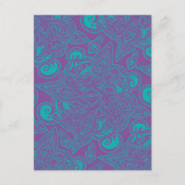 Cartão Postal Padrão Violet and Turquoise da Estrela Persa de Ma