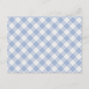 Cartão Postal Padrão Xadrez Azul Claro Estampa Xadrez Clássica