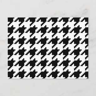 Cartão Postal Padrão Xadrez Houndstooth de Pixel 8 Bits