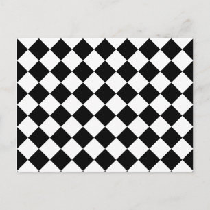 Cartão Postal Padrão Xadrez Preto e Branco