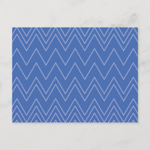 Cartão Postal Padrão ziguezague azul, moderno, simples e legal