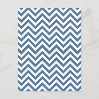 Cartão Postal Padrão Zigzag Azul e Branco