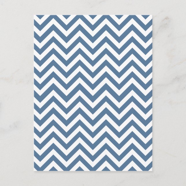 Cartão Postal Padrão Zigzag Azul e Branco (Frente)