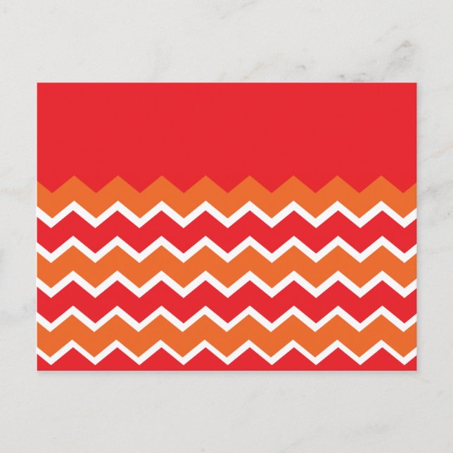 Cartão Postal Padrão Zigzag vermelho-alaranjado escuro (Frente)
