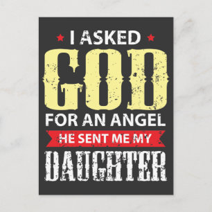 Cartão Postal Padre Daughter Angel - Amor Familiar