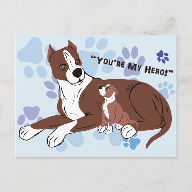 Cartão Postal Padre e Filho Cães (Frente)