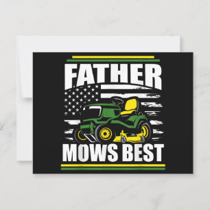 Cartão Postal Padre Mows Best Funny Lawn Mower American Flag Fa
