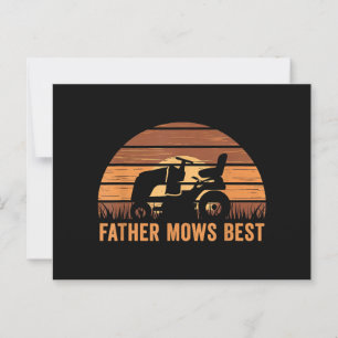 Cartão Postal Padre Mows Best Lawn Care Pai Movendo Gordura