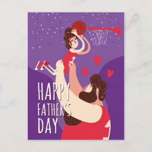 Cartão Postal Padre Son jogando uma ilustração fofinha de basque