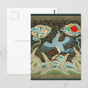 Cartão Postal Padrões Chineses de Ascensão Auspício e Phoenix