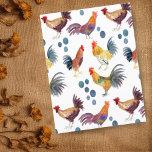 Cartão Postal Padrões de Aquarelas Coloridas de Galinhas e Ovos<br><div class="desc">Aproveite este padrão de galinhas e ovos brancos neste cartão colorido. Você sempre pode adicionar seu próprio texto. Avise-me se você quiser que algo seja feito sob medida. Se você o comprar,  obrigado! Certifique-se de compartilhar uma foto no Instagram dele em ação e marque-me @shoshannahscribbles :)</div>