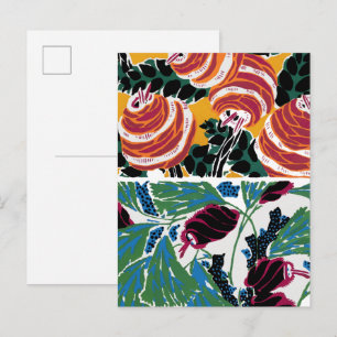 Cartão Postal Padrões de flores vintage III Pequeno