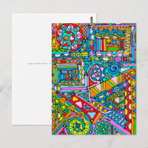 Cartão Postal Padrões De Mão E Digitalmente Pintados Art 53°