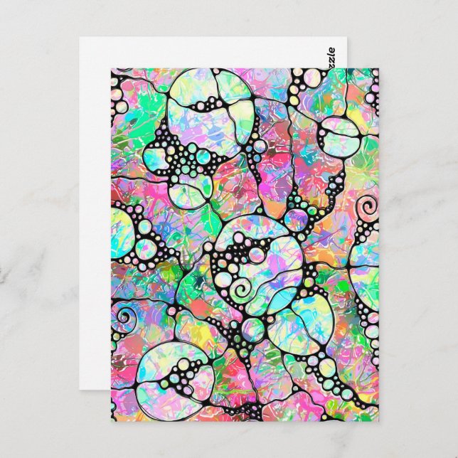 Cartão Postal Padrões De Mão E Digitalmente Pintados Artigo 31º (Frente/Verso)