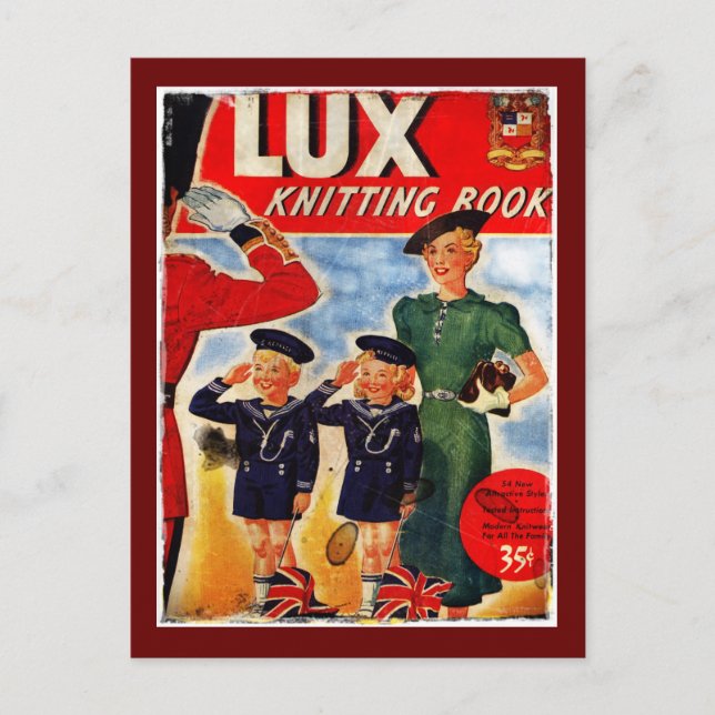 Cartão Postal Padrões de tricô de crianças patriotas (Frente)