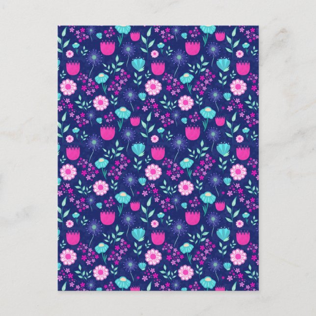 Cartão Postal Padrões florais bonitos (Frente)