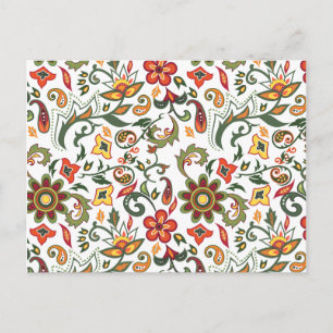 Cartão Postal Padrões florais decorativos