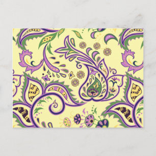 Cartão Postal Padrões florais decorativos