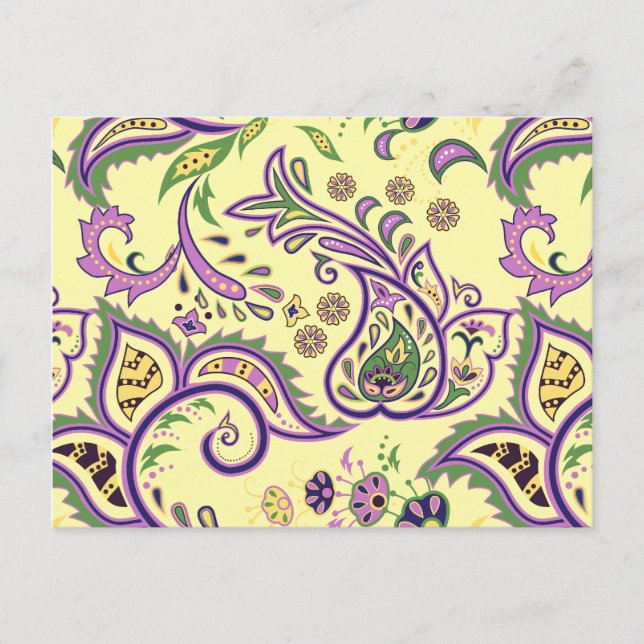 Cartão Postal Padrões florais decorativos (Frente)