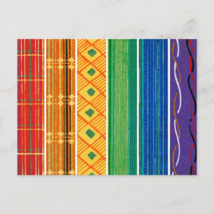 Cartão Postal Padrões Têxteis do Bloco de Madeira Japonês