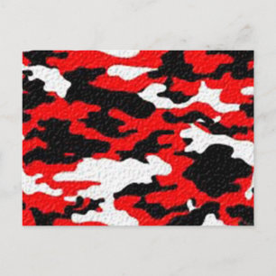Cartão Postal Padrões Vermelhos de Camuflagem