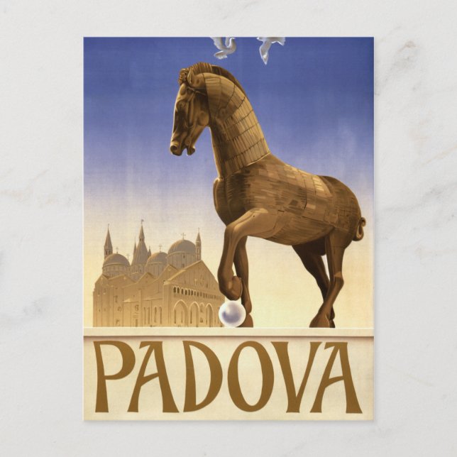Cartão Postal Padua Padova Itália - Poster Restaurada (Frente)