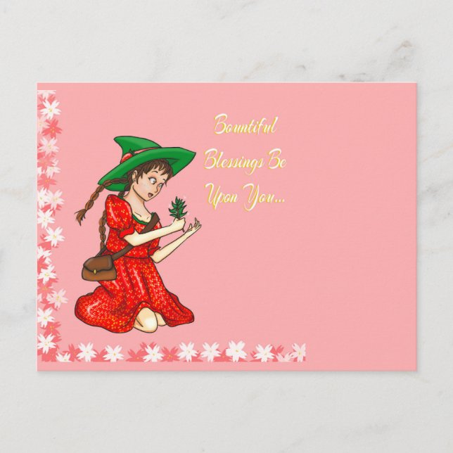 Cartão Postal Pagan Primavera Saudações (Frente)