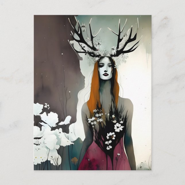 Cartão Postal Pagan Woman Elen das Flores (Frente)