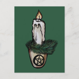 Cartão Postal Pagan Yule Candle