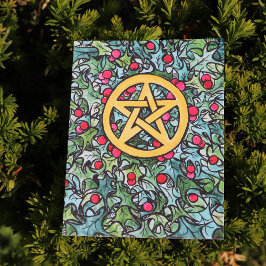 Cartão Postal Pagan Yule Pentagram