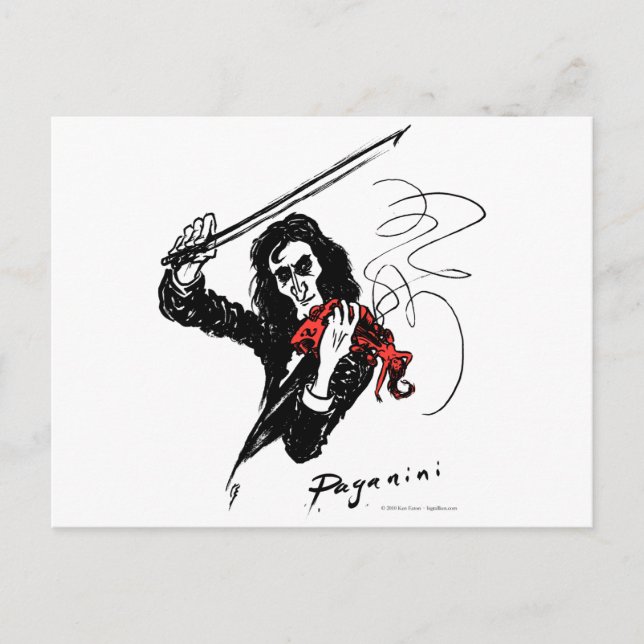 Cartão Postal Paganini cor3 b&w&red 300dpi (Frente)