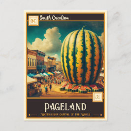 Cartão Postal Pageland, Carolina do Sul | Vintage